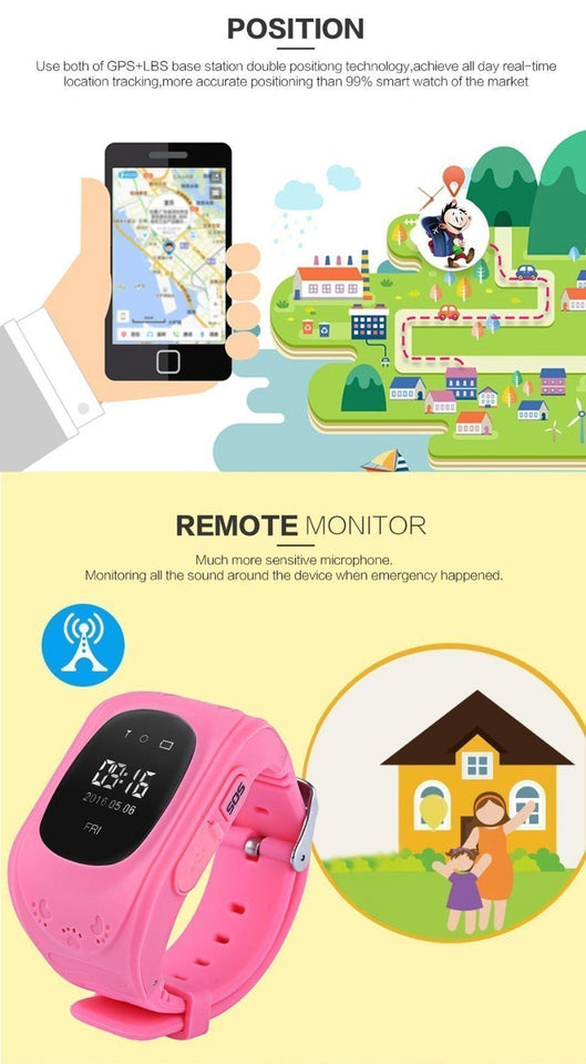Kids Smart Watch,Q50 Wrist Watch with Anti-Lost GPS Tracker SOS Call Location Finder SIM Card Slot Remote Monitor Pedometer Smart Watch for Kids - halfrate.in