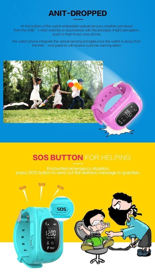 Kids Smart Watch,Q50 Wrist Watch with Anti-Lost GPS Tracker SOS Call Location Finder SIM Card Slot Remote Monitor Pedometer Smart Watch for Kids - halfrate.in