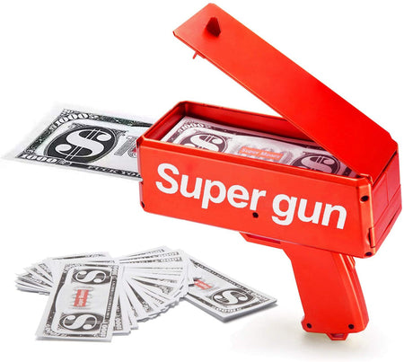 Cash Gun Red/Cash Cannon Rain Money Gun Stress Reducer Anti-Anxiety Toy Christmas Gift Toys for Chilidren & Adults Fun Toy