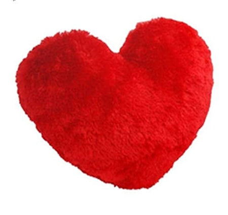 Huggable Love Heart Shape Soft Plush Stuffed Cushion Pillow Toy in Red Color 15 X 11 Inches valentine Gifts