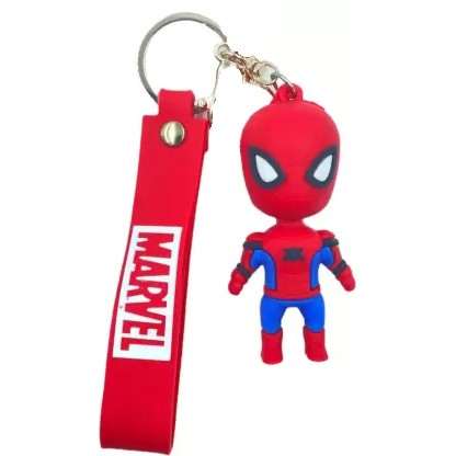 Spiderman Keychain Silicone, Attractive Cartoon Key-Ring Door Car Key Chains