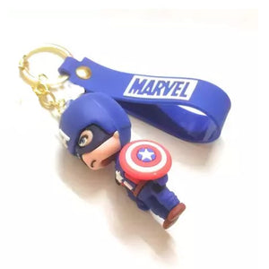 Captain America Keychain Silicone, Attractive Cartoon Key-Ring Door Car Key Chains