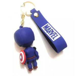 Captain America Keychain Silicone, Attractive Cartoon Key-Ring Door Car Key Chains