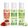 Rose, Jasmine, Mogra Air Freshener Concentrate Set of 3 (50ml Each) Makes 1 Liter Each | Long Lasting Room Freshener Liquid | Fragrance Combo for Home, Office, Car | Alcohol-Free Premium Fragrance by Pujahaat