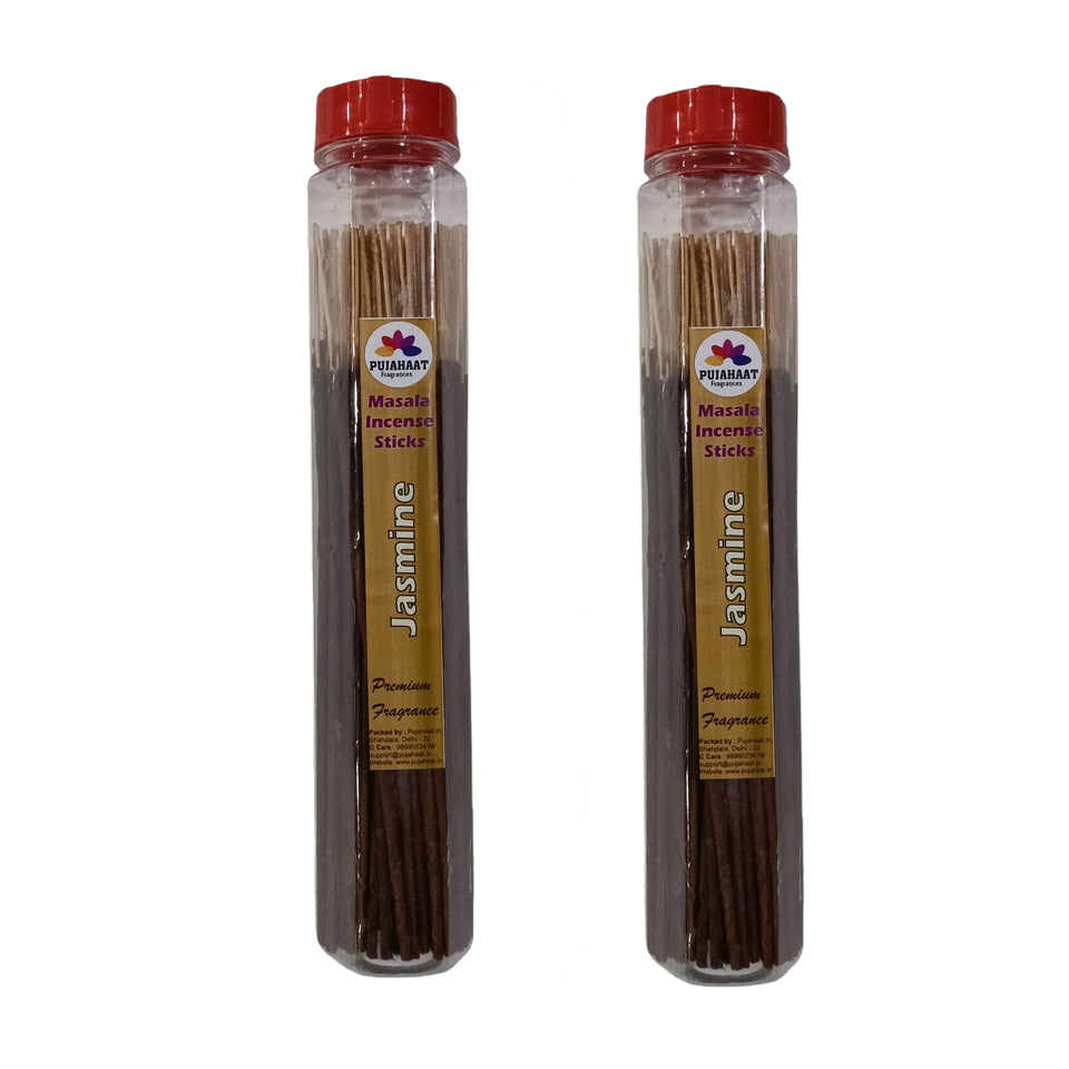 Pujahaat Premium Scented Incense Stick Masala Agarbatti | No Charcoal Incense Sticks, 100% Herbal Fragrance Agarbatti, 0% Sulphates Jasmine Fragrance
