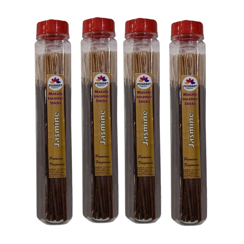 Pujahaat Premium Scented Incense Stick Masala Agarbatti | No Charcoal Incense Sticks, 100% Herbal Fragrance Agarbatti, 0% Sulphates Jasmine Fragrance