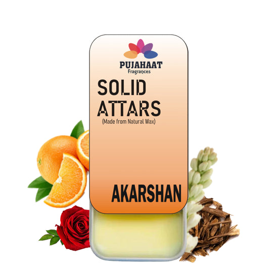 Pujahaat Aakarshan Premium Fragrance | Solid Attar for Men & Women | Alcohol Free | Strong lasting fragrance - Aakarshan