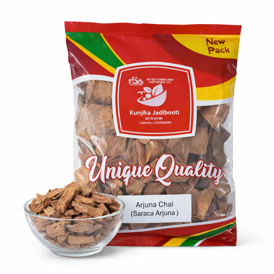 Kunjika Jadibooti Whole Arjun Chaal | Raw Terminalia Arjuna Bark | 100% Natural & Chemical Free | Ayurvedic Herbal Support for Heart Health & Cholesterol Balance