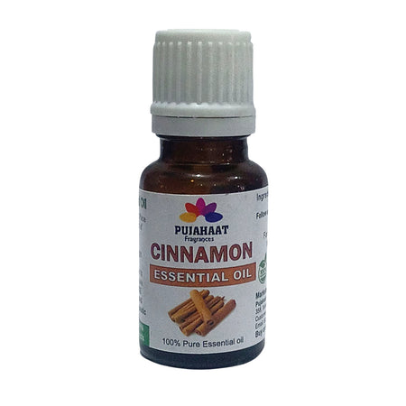 Pujahaat Cinnamon Bark Essential Oil | Immune Support With Dalchini Oil | Therapeutic Grade Cinnamon Oil | 100% Pure & Natural For Hair Growth | Aromatherapy | Strengthening of Hair | Vegan & Cruelty free - 15 ml