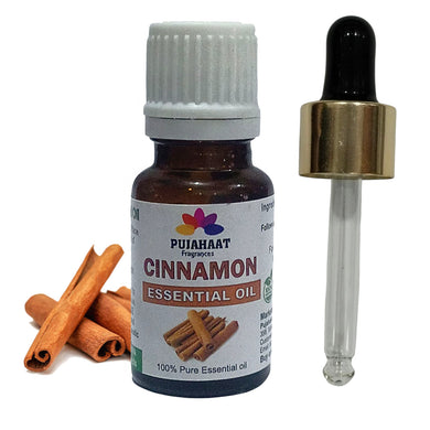 Pujahaat Cinnamon Bark Essential Oil | Immune Support With Dalchini Oil | Therapeutic Grade Cinnamon Oil | 100% Pure & Natural For Hair Growth | Aromatherapy | Strengthening of Hair | Vegan & Cruelty free - 15 ml