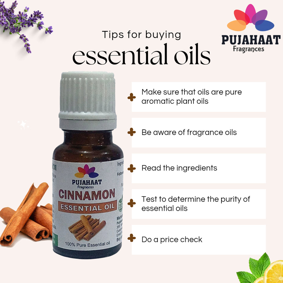 Pujahaat Cinnamon Bark Essential Oil | Immune Support With Dalchini Oil | Therapeutic Grade Cinnamon Oil | 100% Pure & Natural For Hair Growth | Aromatherapy | Strengthening of Hair | Vegan & Cruelty free - 15 ml