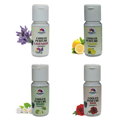 Pujahaat Lavender, Lemon, Rose, Jasmine Cooler Perfume / Aroma Diffuser Oil or Fragrance, Long Lasting Cooler Scent/Aroma Diffuser Fragrance Oil - Multipurpose Aroma Oil Perfume for Cooler - 25 ml each (4 X 25 ml)