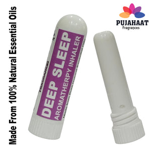 Pujahaat Natural Essential oil based Aromatherapy Nasal Inhalers help in DEEP SLEEP Made with 100% natural, therapeutic grade essential oils to help you achieve peace and inner calm - Set of 2
