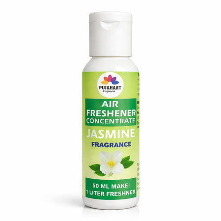 Jasmine, Rose, Lemongrass Air Freshener Concentrate Set of 3 (50ml Each) Makes 1 Liter Each | Long Lasting Room Freshener Liquid | Fragrance Combo for Home, Office, Car | Alcohol-Free Premium Fragrance by Pujahaat
