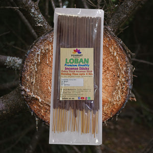 Pujahaat Premium Scented Incense Stick Agarbatti | No Charcoal Incense Sticks, 100 minutes burning time, 0% Sulphates Fragrance - Loban Fragrance