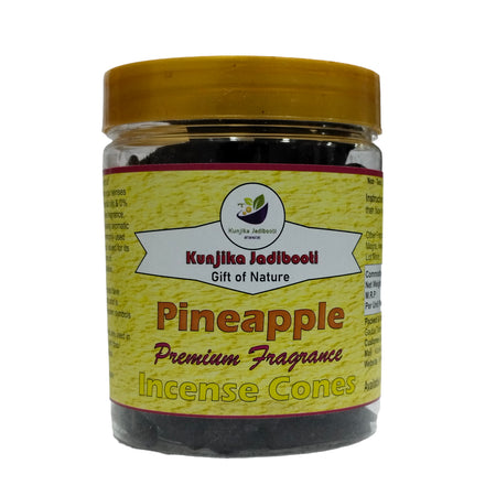 Kunjika Jadibooti Premium Scented Incense Dhoop /Cone | No Charcoal No Bamboo | for Pooja, Rituals & Special Occasions, Dhoop Batti Pineapple Fragrance - 200 Gms