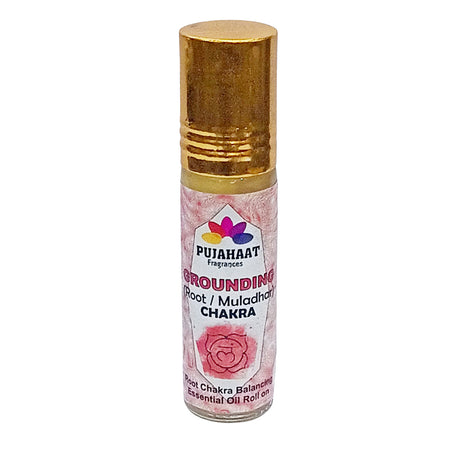 Pujahaat Root Chakra Essential Oil Roll-On Blend |6 ml/0.20 fl oz | Muladhara | Grounding | Aromatherapy Oils for Chakra Balance | Aroma blend for Meditation, Yoga, Reiki