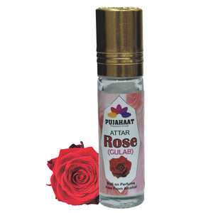 Pujahaat Raksha Bandhan Combo- Rose Attar ( Alcohol-Free) 6ml & 7 Chakra Crystal 8mm Beads Rakhi