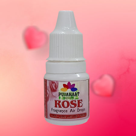 Pujahaat Premium Fragrance Air drops Rose air freshener for room, bathroom, toilet, car, wardrobes -Pack of 2 (2 x 5ml)