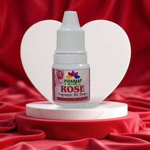 Pujahaat Premium Fragrance Air drops Rose air freshener for room, bathroom, toilet, car, wardrobes -Pack of 2 (2 x 5ml)