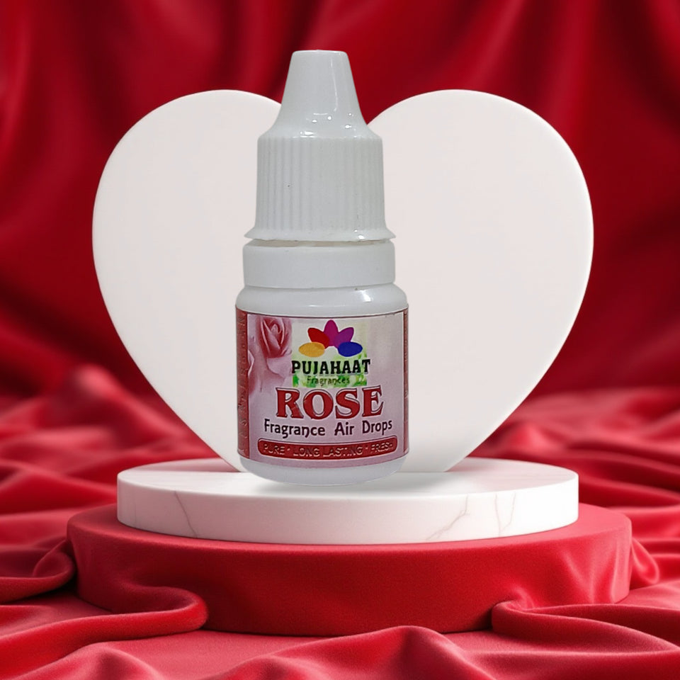 Pujahaat Premium Fragrance Air drops Rose air freshener for room, bathroom, toilet, car, wardrobes -Pack of 2 (2 x 5ml)