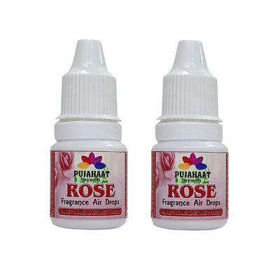 Pujahaat Premium Fragrance Air drops Rose air freshener for room, bathroom, toilet, car, wardrobes -Pack of 2 (2 x 5ml)