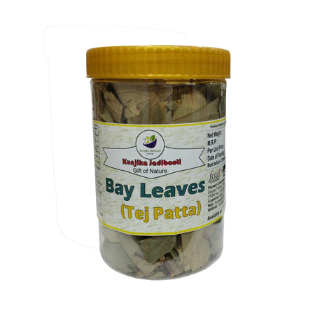 Kunjika Jadibooti Leaf Whole Tej Patta Dried bay leaves Indian Spices Jar packing- 80 Gms