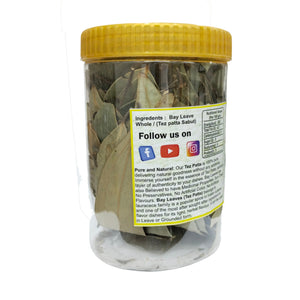 Kunjika Jadibooti Leaf Whole Tej Patta Dried bay leaves Indian Spices Jar packing- 80 Gms