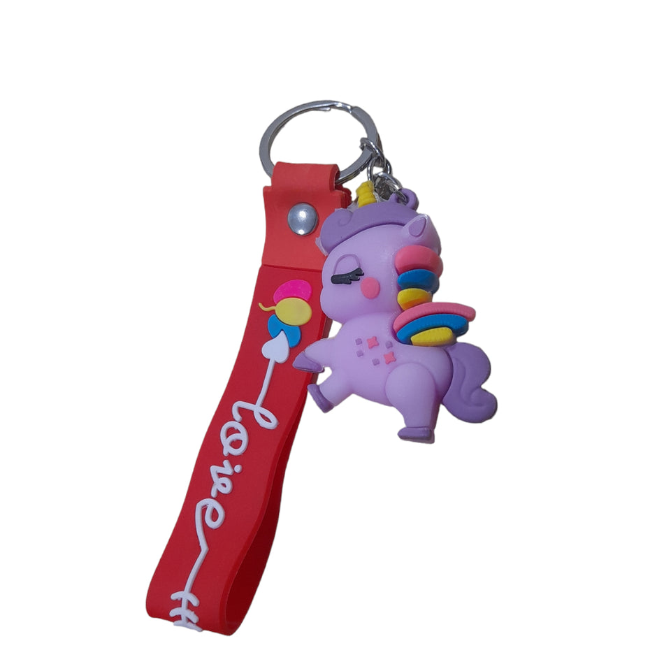 Unicorn Keychain Silicone, Attractive Unicorn Key-Ring Door Car Key Chains