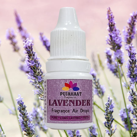 Pujahaat Premium Lavender, Rose, Rajnigandha Fragrance Air drops Air freshener for room, bathroom, toilet, car, wardrobes -Pack of 3 (3 x 5ml)