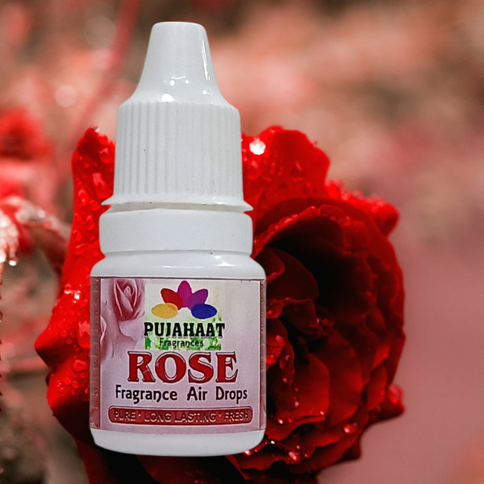 Pujahaat Premium Lavender, Rose, Rajnigandha Fragrance Air drops Air freshener for room, bathroom, toilet, car, wardrobes -Pack of 3 (3 x 5ml)