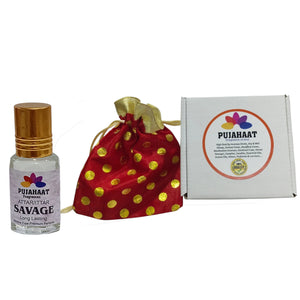 Pujahaat Premium Alcohol-Free Attar | Ittar 6ml, Long-Lasting Travel Size Roll-On, Best Floral Spicy Attar Fragrance Oil - Savage