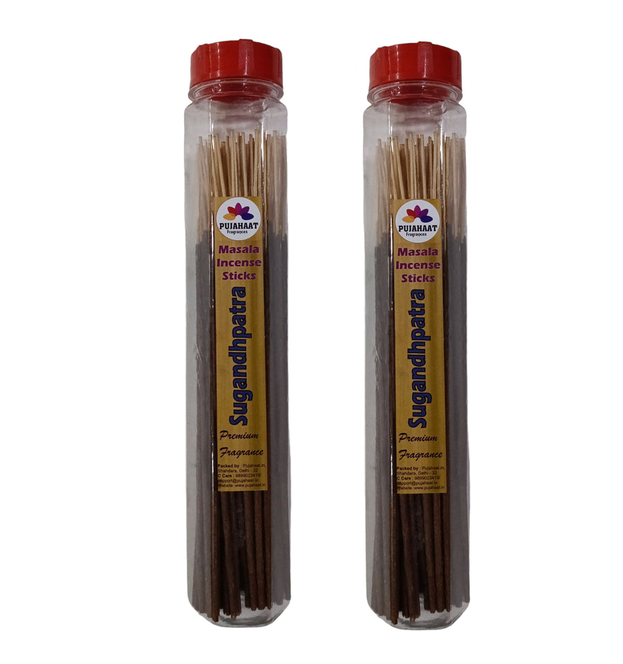 Pujahaat Premium Scented Incense Stick Masala Agarbatti | No Charcoal Incense Sticks, 100% Herbal Fragrance Agarbatti, 0% Sulphates Sugandhapatra Fragrance