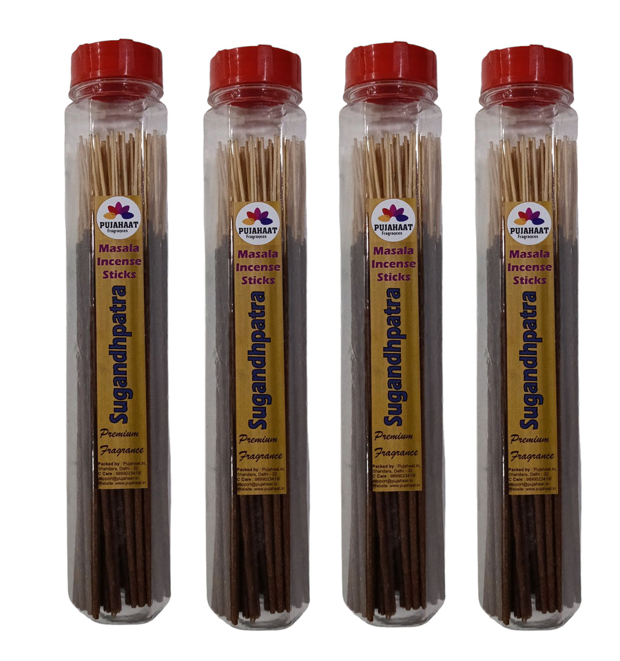Pujahaat Premium Scented Incense Stick Masala Agarbatti | No Charcoal Incense Sticks, 100% Herbal Fragrance Agarbatti, 0% Sulphates Sugandhapatra Fragrance