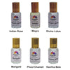 Pujahaat Premium Alcohol-Free Attar Gift Pack Of 6 Floral Attars Combo Perfumes Indian Rose, Mogra, Lotus, Marigold, Chameli, Kachha Bela (In Roll on Bottle) 18ml (6x3ml) Combo-2