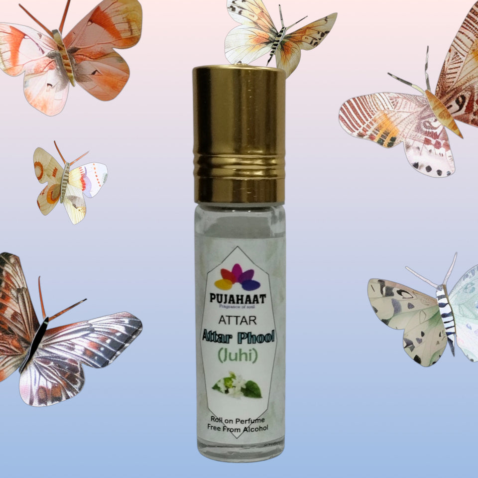 Pujahaat Raksha Bandhan Combo- Attar Phool (Juhi) ( Alcohol-Free) 6ml & 7 Chakra Crystal 8mm Beads Rakhi
