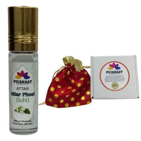 Pujahaat Raksha Bandhan Combo- Attar Phool (Juhi) ( Alcohol-Free) 6ml & 7 Chakra Crystal 8mm Beads Rakhi