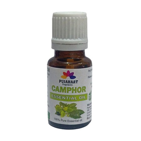 Pujahaat Camphor Essential Oil (Cinnamomum camphora) Pure | Non-Sticky | Non-greasy | Lightweight | Therapeutic Grade For Bath, Diffuser & Aromatherapy -15ML