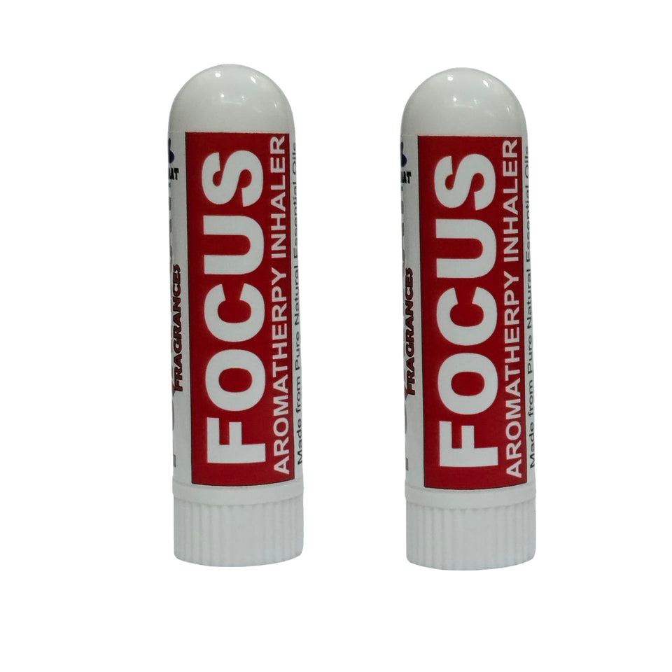 Pujahaat Natural Essential oil based Aromatherapy Nasal Inhaler Stick help in maintaining FOCUS, Made with 100% natural essential oils - Set of 2