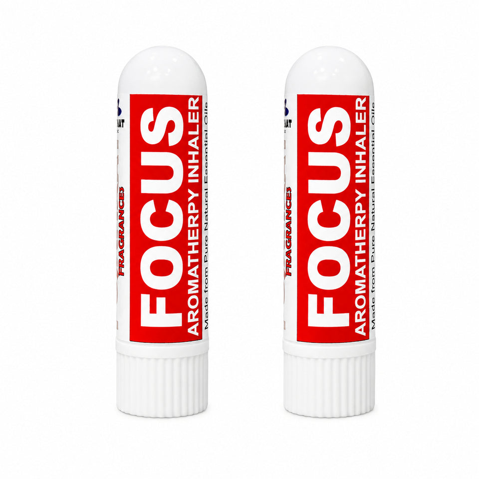 Pujahaat Natural Essential oil based Aromatherapy Nasal Inhaler Stick help in maintaining FOCUS, Made with 100% natural essential oils - Set of 2