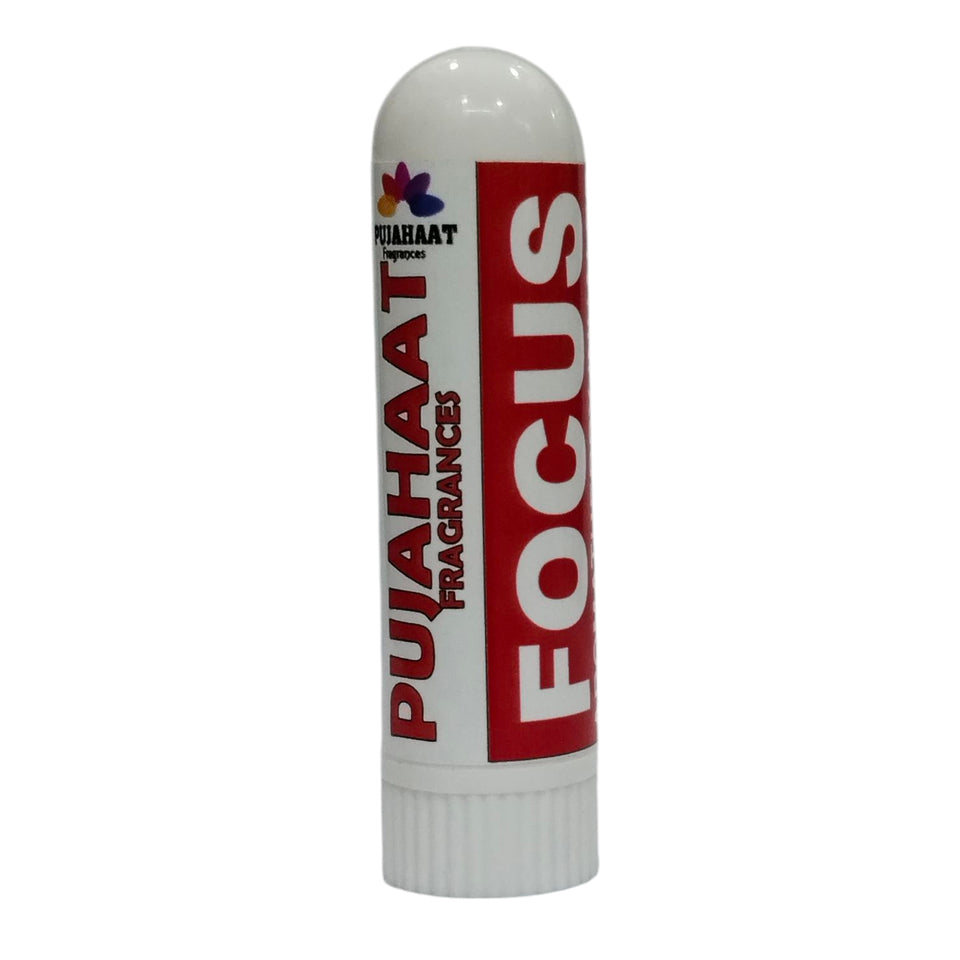 Pujahaat Natural Essential oil based Aromatherapy Nasal Inhaler Stick help in maintaining FOCUS, Made with 100% natural essential oils - Set of 2