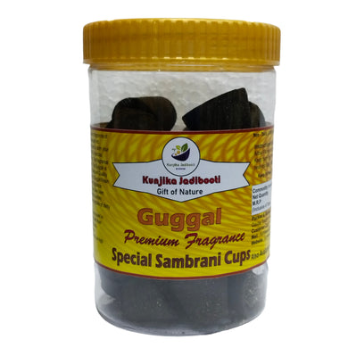 Kunjika Jadibooti Guggal Organic Havan Cups/Sambrani Cups | Sambrani Dhoop Cups for Pooja- Jatamassi, Loban, Guggal - 30 Pcs
