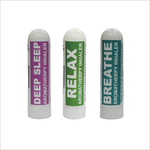 Pujahaat Natural Essential oil based Aromatherapy Nasal Inhaler Stick DEEP SLEEP, RELAX, BREATHE Made with therapeutic grade essential oils- Set of 3