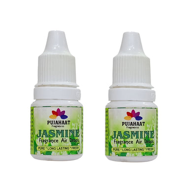 Pujahaat Premium Jasmine Fragrance Air drops Air freshener for room, bathroom, toilet, car, wardrobes -Pack of 2 (2 x 5ml)