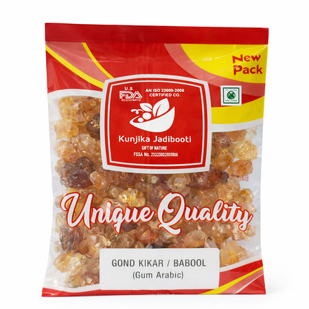 Kunjika Jadibooti Kikar Gond (Babool Gond) 100% Natural | Edible Gond for Ladoo & Panjiri | Acacia Gum | No Chemicals | Traditional Ayurvedic Superfood