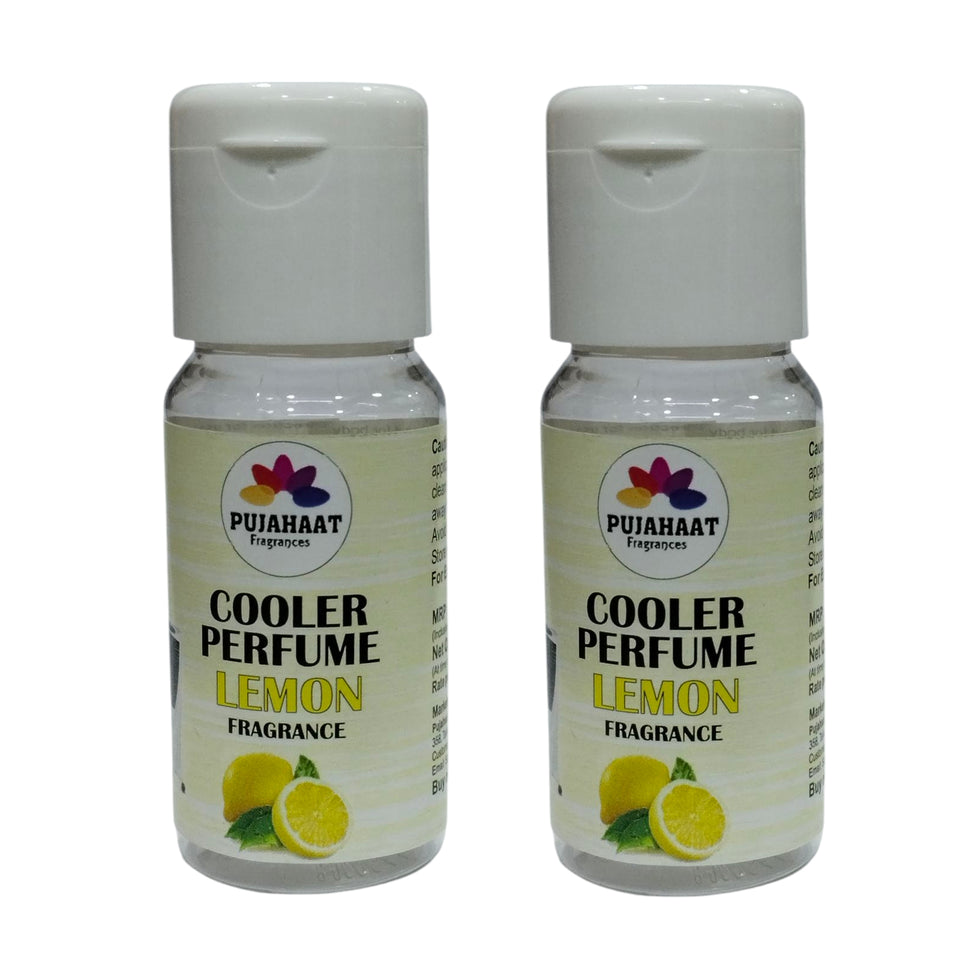 Pujahaat Lemon Cooler Perfume/Aroma Diffuser Oil or Fragrance, Long Lasting Cooler Scent/Aroma Diffuser Fragrance Oil - Multipurpose Aroma Oil Perfume for Cooler - 25 ml each (2 X 25 ml)