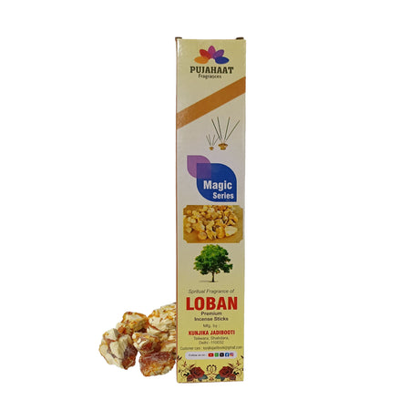 Pujahaat Premium Scented Incense Stick Agarbatti | No Charcoal Incense Sticks, 0% Sulphates Fragrance 20 Gm per pack Loban Fragrance - Pack of 12 pcs