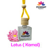 Car Perfume Hanging Pod 10ml Lotus Premium Fragrance by Pujahaat | High Diffusion with Premium Fragrance Oils in Glass Bottle with Wooden Diffuser Lid | Long Lasting | Lasts Up to 45 Days - Lotus