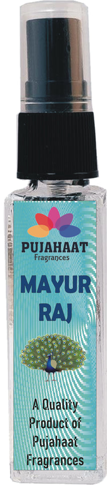 Pujahaat Mayur Raj, Shreeji Darbar, Rose, Shyam Darbar Set of 4 Perfume Attar Spray 8ml | itra/ittar Perfume | For Pooja/Personal Use