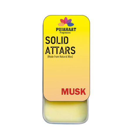 Pujahaat Musk Premium Fragrance | Solid Attar for Men & Women | Alcohol Free | Strong lasting fragrance - Musk